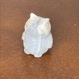 Crystal Owl Figurine Flower Agate